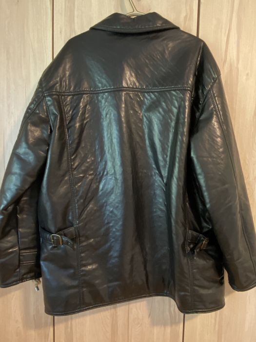 Alta Moda Czarna eko skóra męska kurtka ocieplana rozm XXL