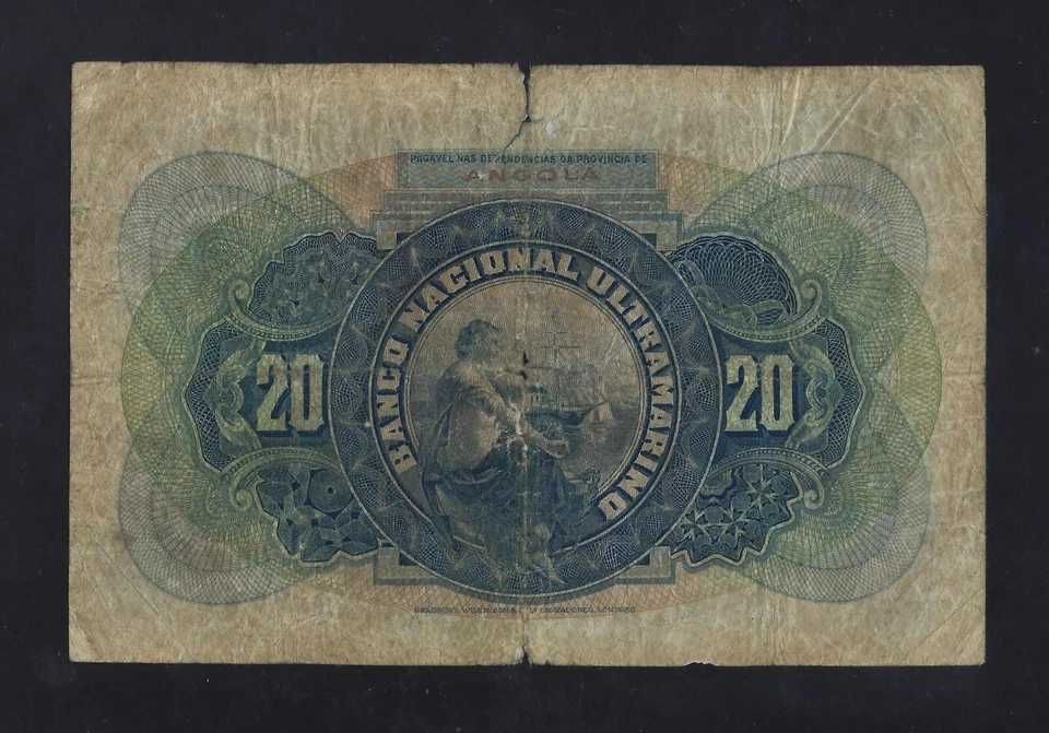 nota Angola 20 escudos 1921 P-59 FINE