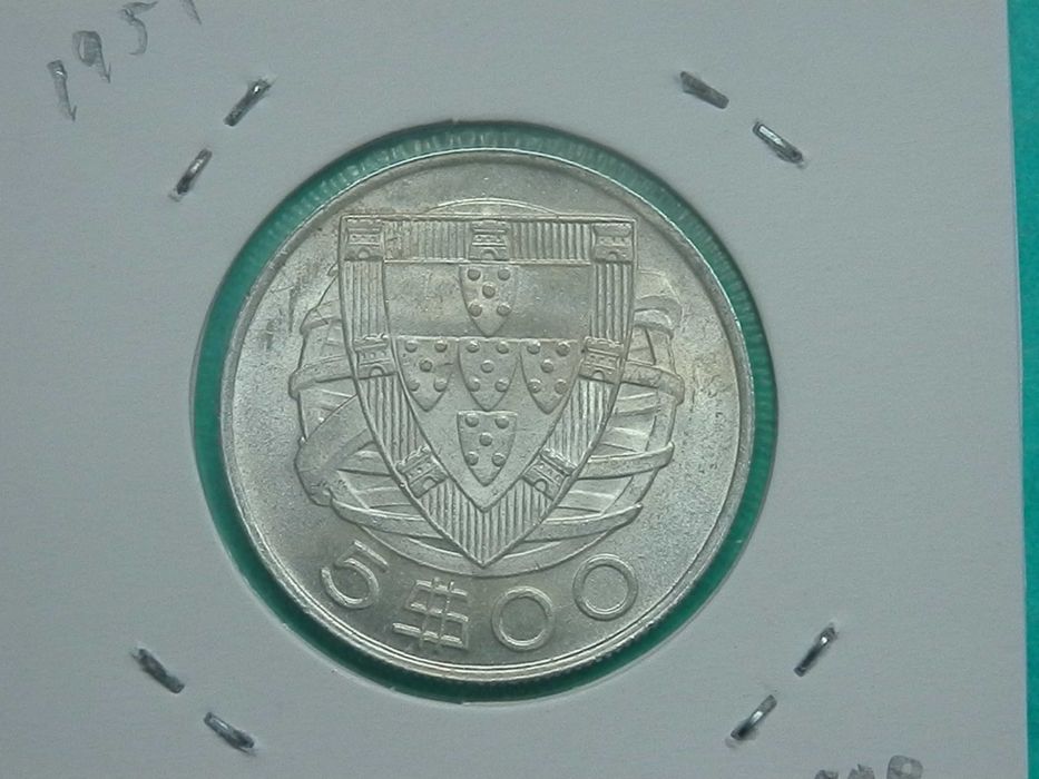 1180 - República: 5$00 1951 prata, soberba, por 8,00