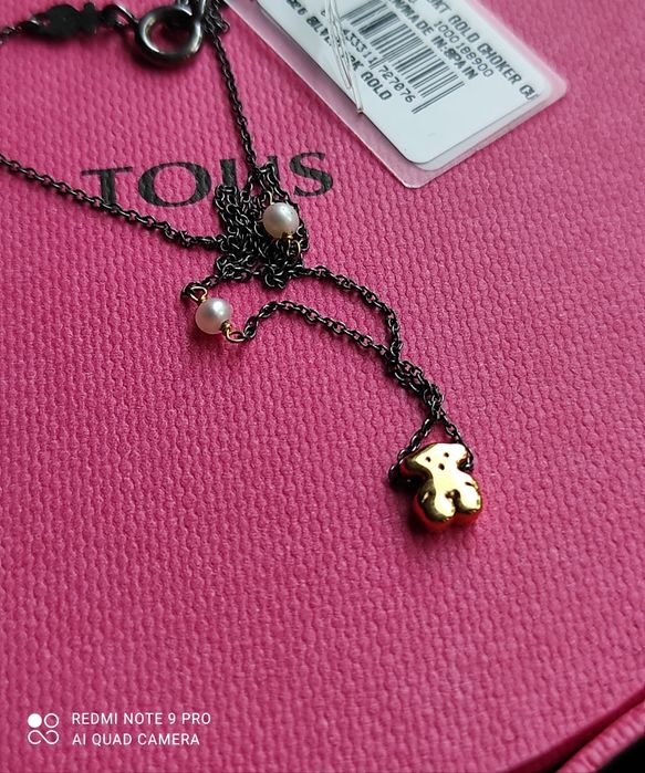 Tous naszyjnik z żółtego złota i oksydowanego srebra