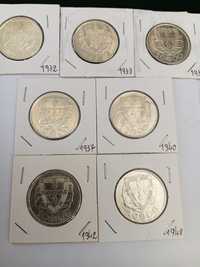 Colecção completa de moedas de 10 escudos, prata, caravelas
