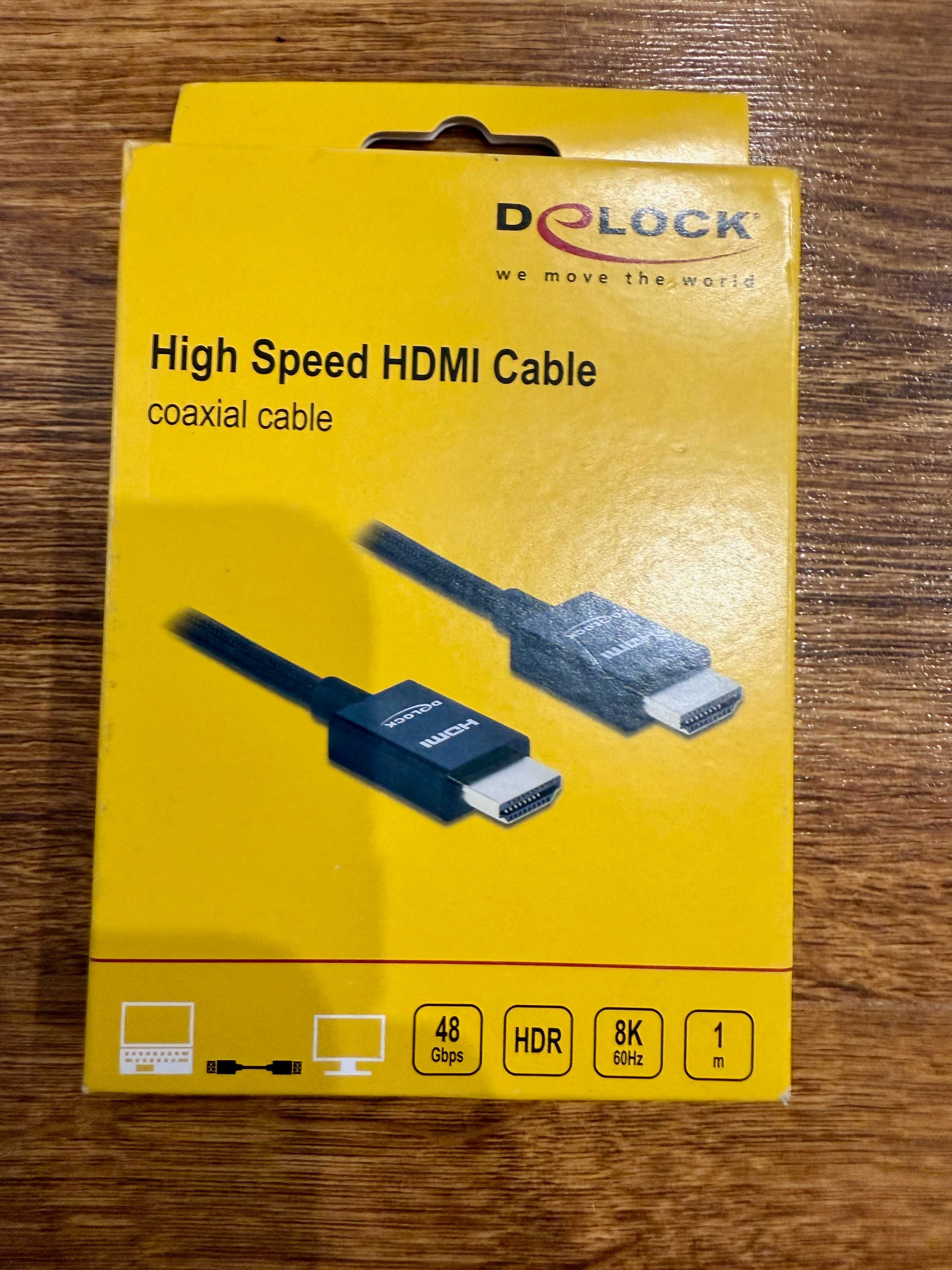 DeLOCK kabel HDMI 1 m Czarny, 48 Gbit/s, 8K 60hz, HDR - model 85384