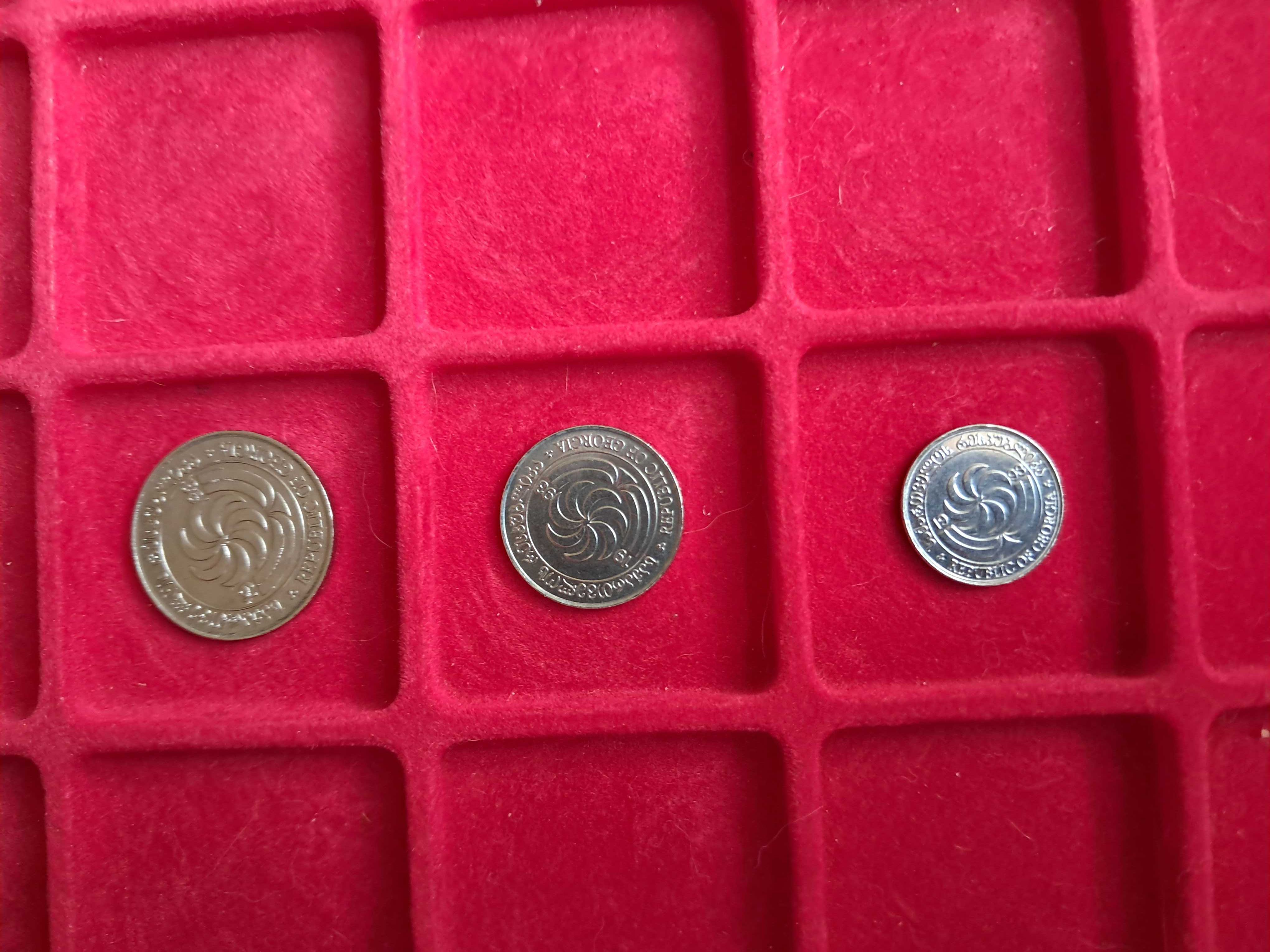 Moedas GEORGIA - Lote 3 moedas -  1, 2 e 5 tetri