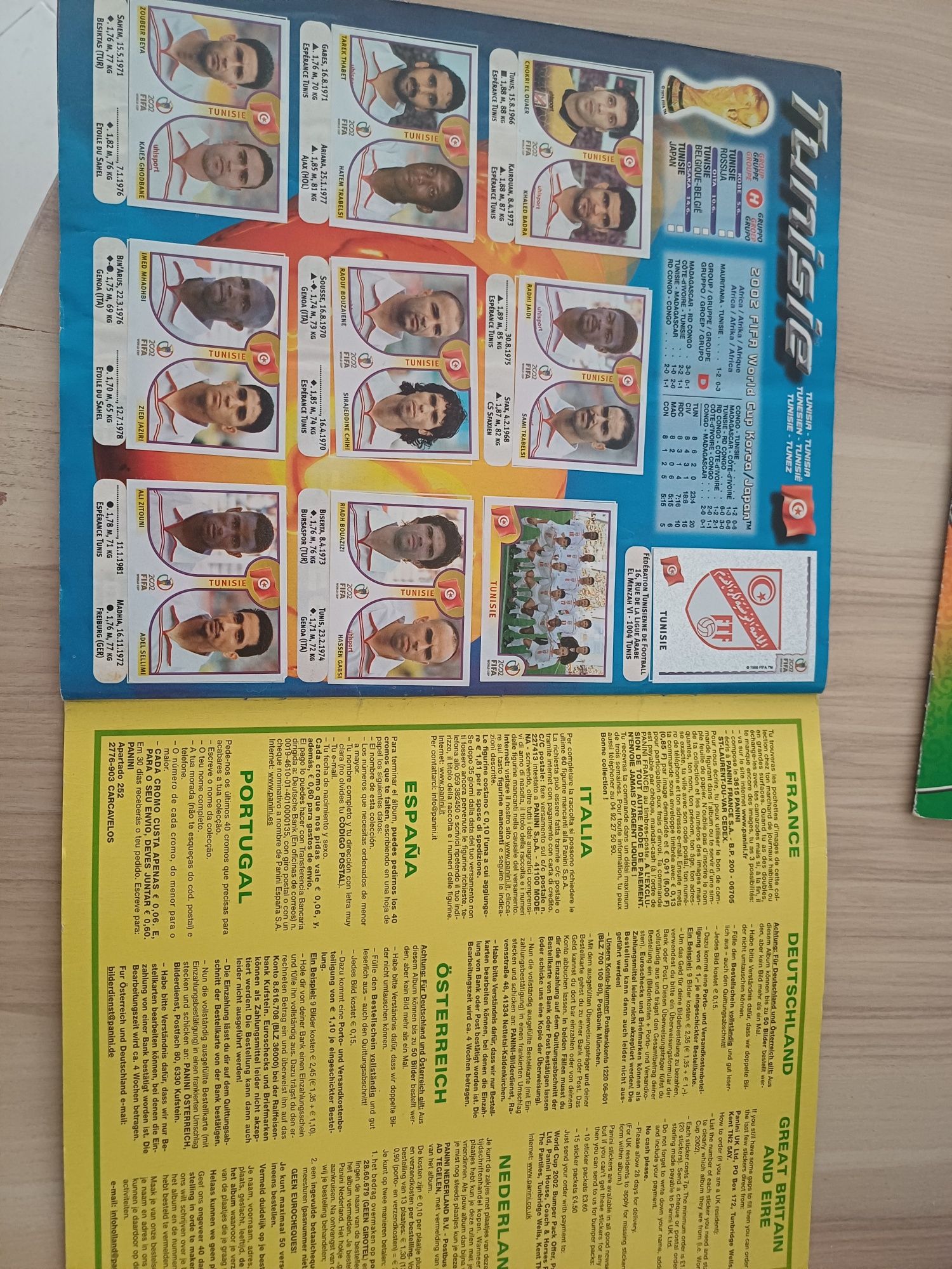 Caderneta cromos Fifa 2002 panini
