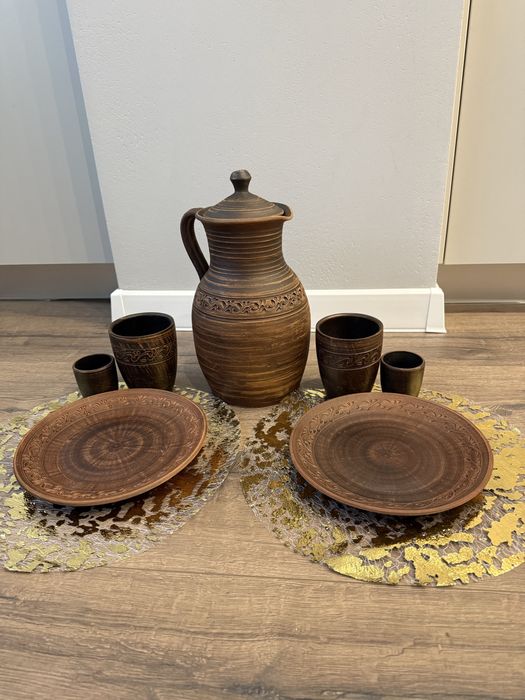 Глиняний набір посуду 2 персони