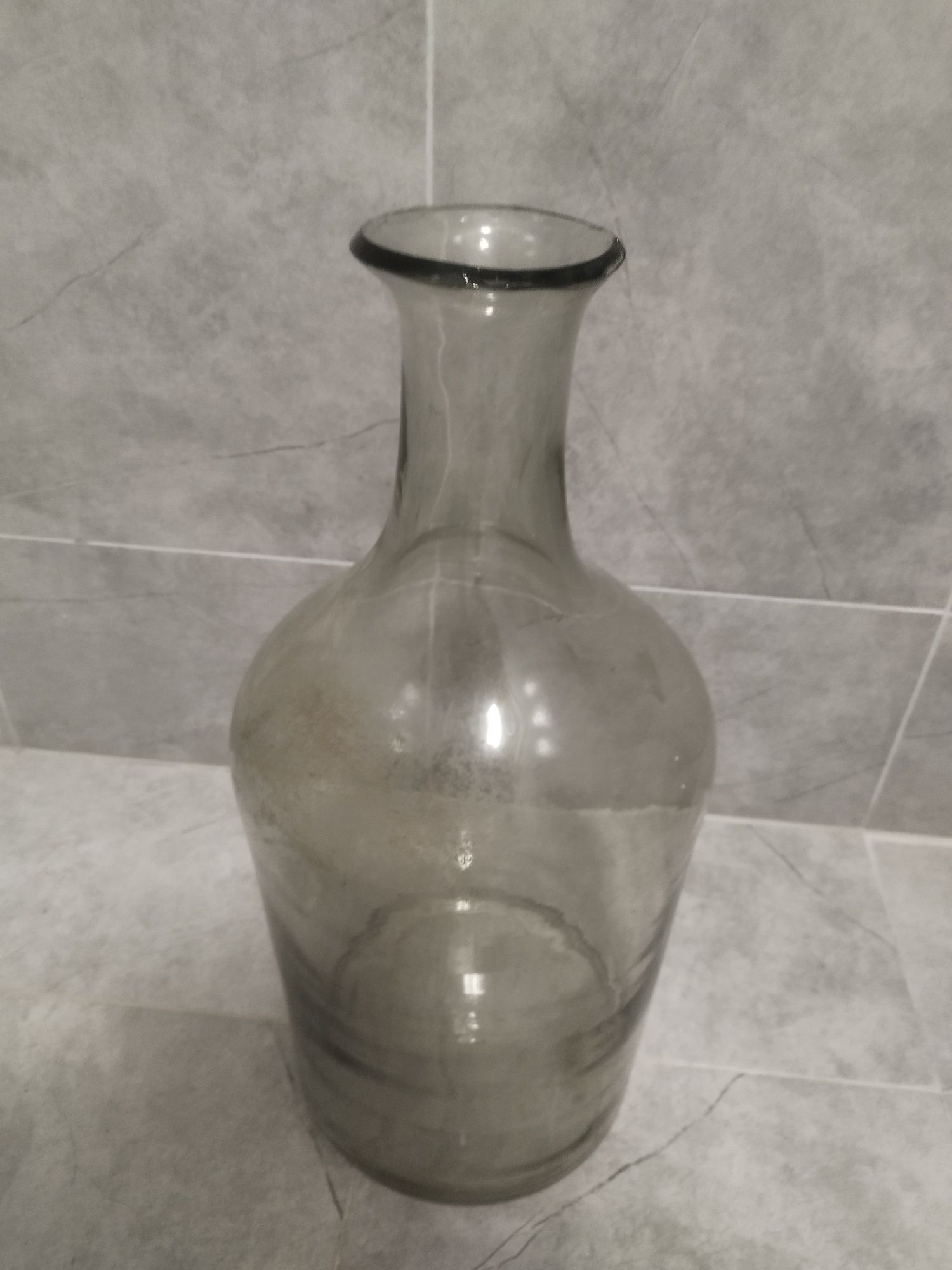 Szklany Gąsior na wino PRL
