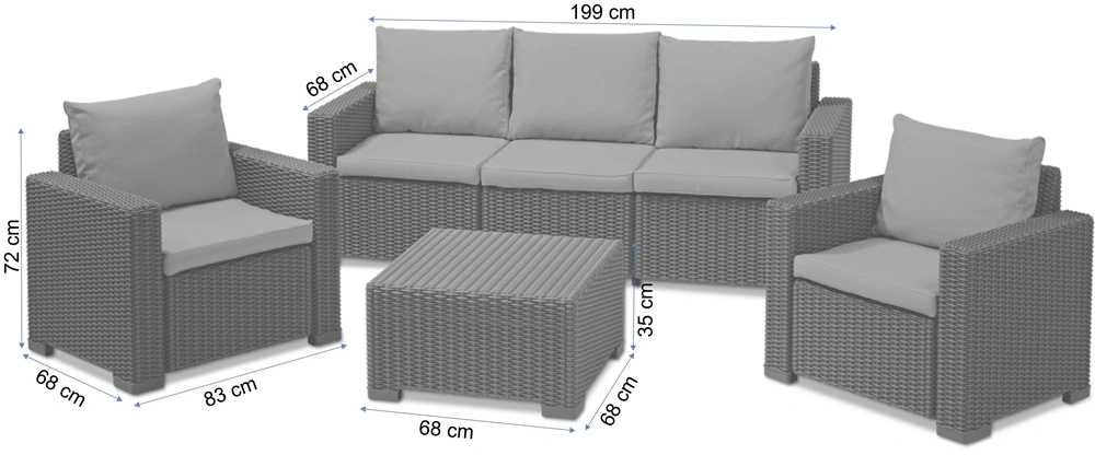 Комплект мебели Allibert California 3-set  Нидерланды Графит