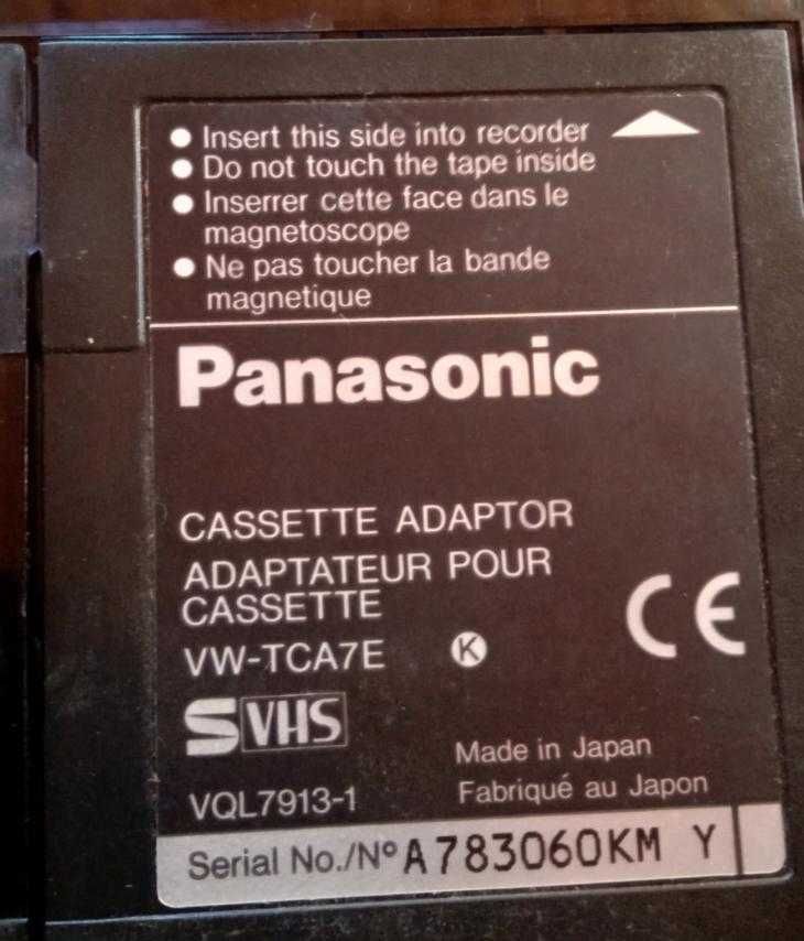 КассетныйSVHS-C/VHS-С на VHS/SVHS адаптер Panasonic VW-TCA7E