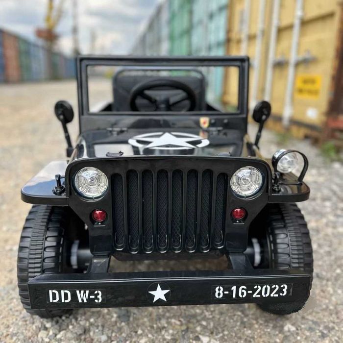 JEEP Terenowy 4x4 Retro Wojskowy Auto AKUMULATOR Elektryczny DZIECI RC