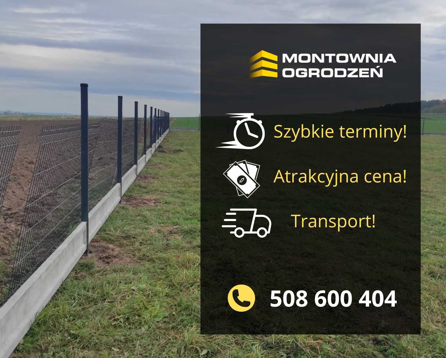 Ogrodzenie panelowe 3D podmurówka najtaniej transport