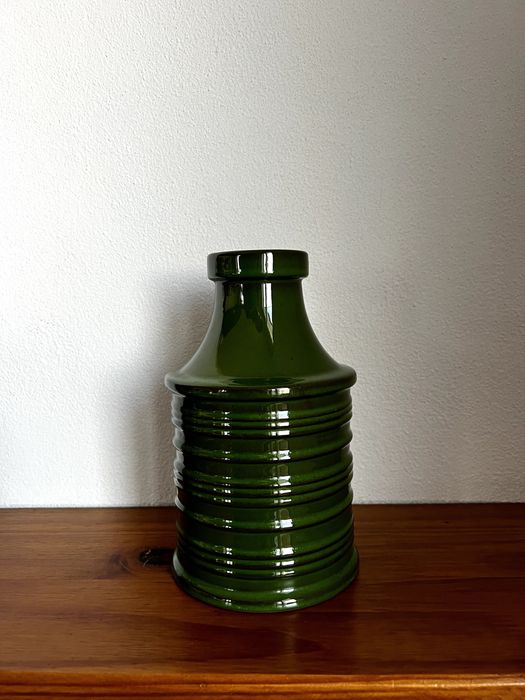 Vaso vintage cerâmica verde, vintage green ceramic vase
