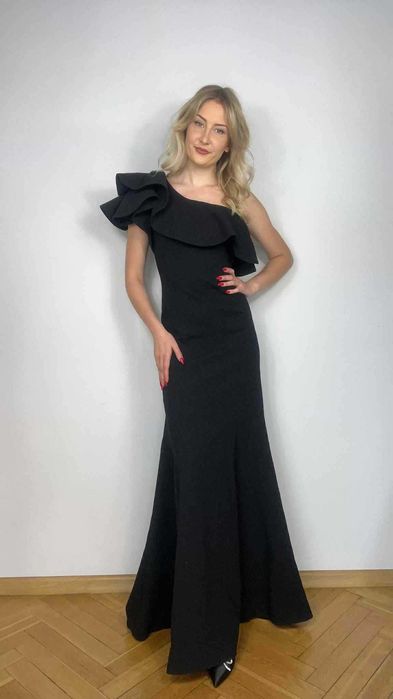 Sukienka wieczorowa syrenka maxi z trenem rozmiar XS