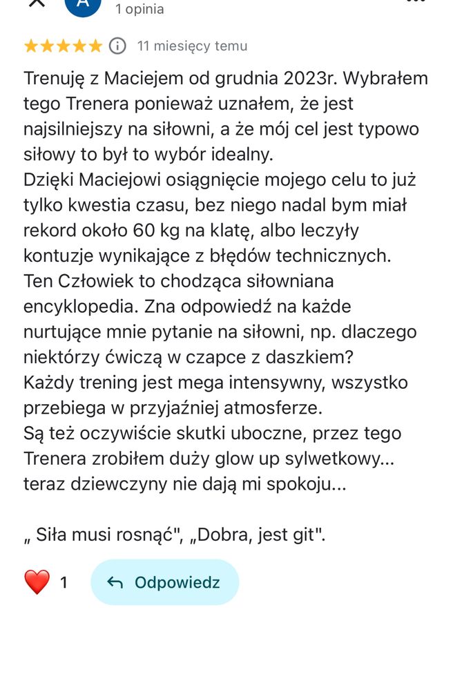 Trener personalny | Poznań Fabryka Formy Jutrzenka | Online