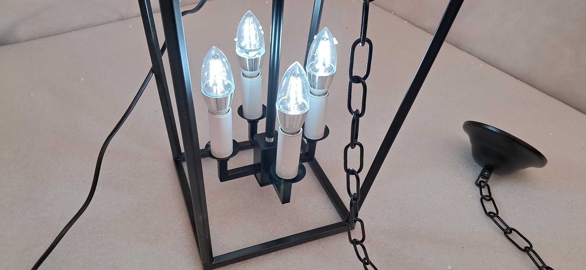Lampa wisząca VINTAGE retro metal 4 żarówki 1 sztuka