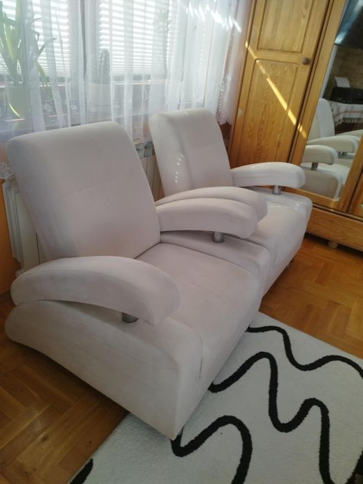 Sofa i 2 fotele kremowe