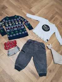 Zestaw bluzka spodnie sweterek Mini a Ture Nutmeg F&F 86-92cm 1,5-2Y