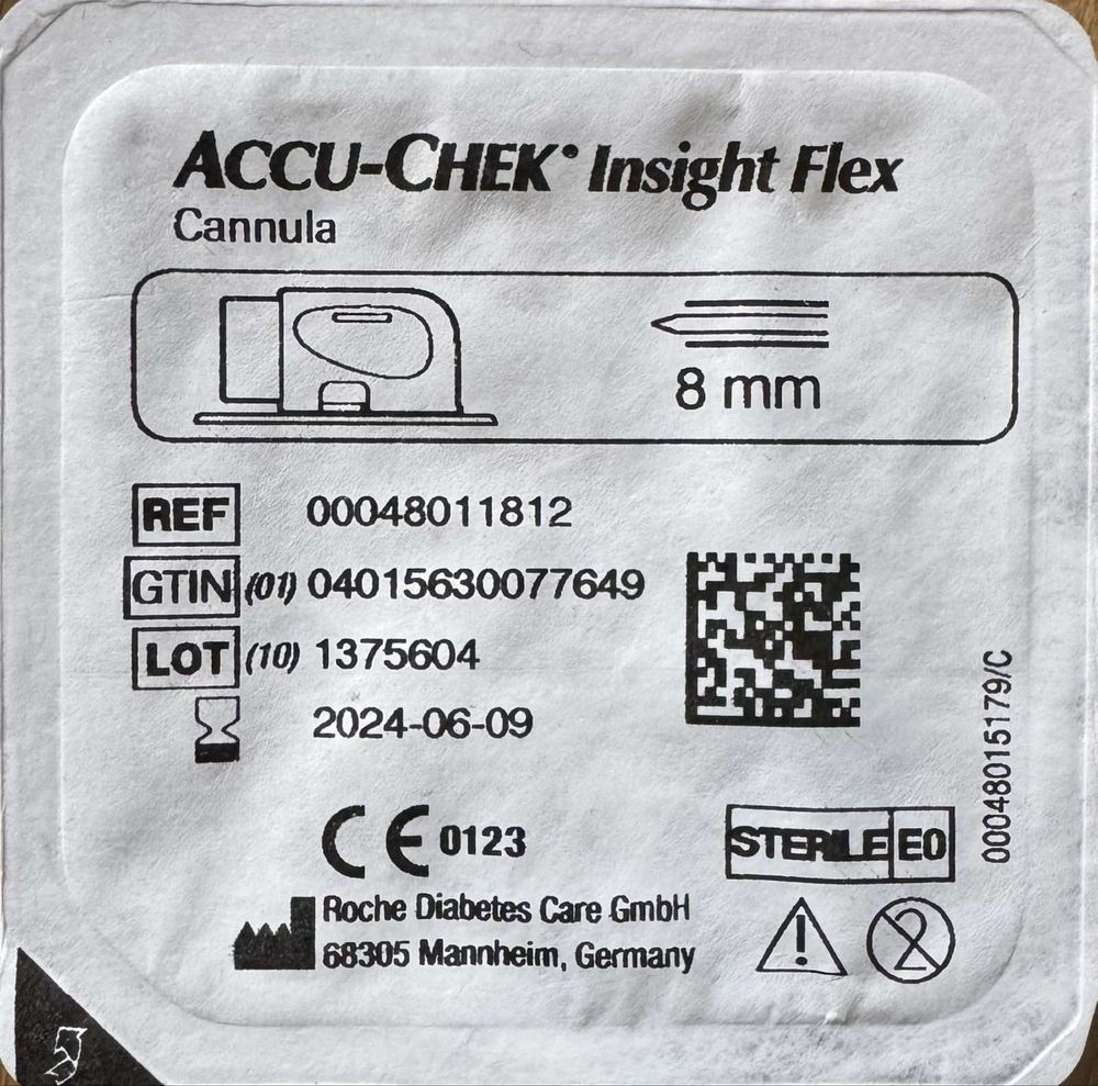 Канюлі Акку Чек Інсайт (Accu Chek Insight) 8мм, терміни 2024.06./30шт