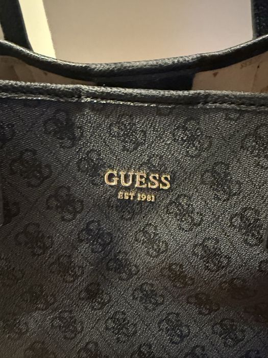 Czarno-szara torba shopper Guess