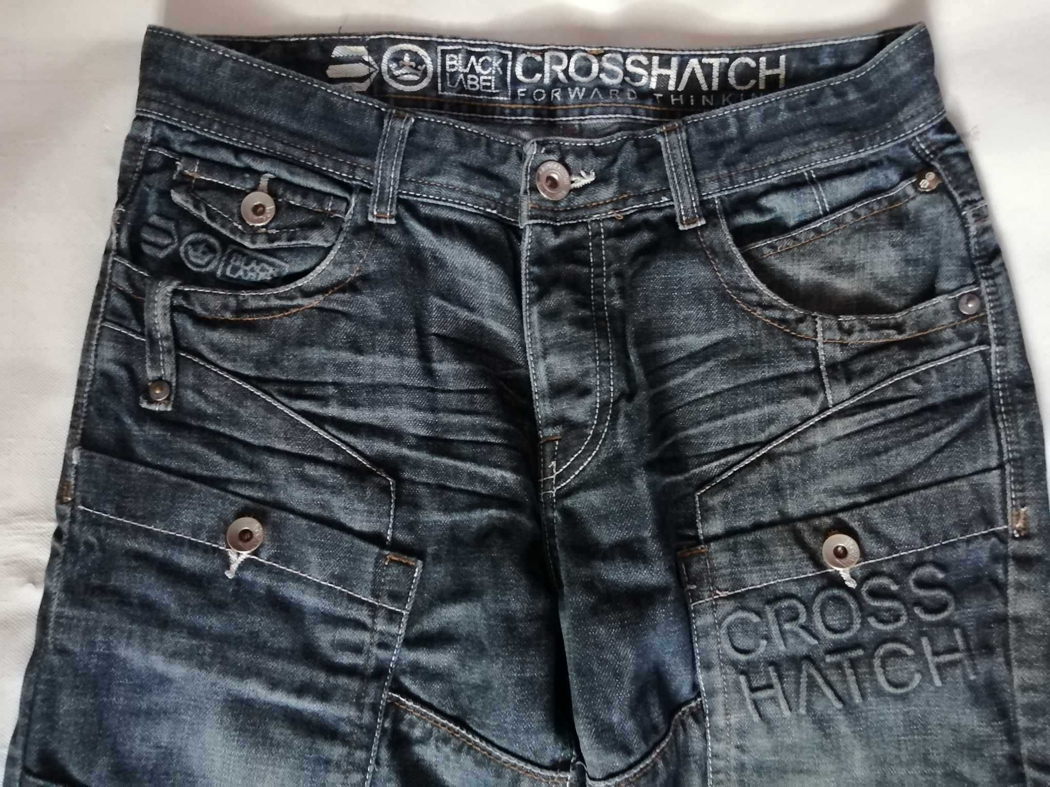 CROSSHATCH Black Label Spodnie Jeans Męskie 30L Bawełna Dżinsy