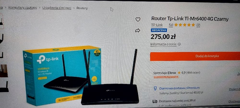 Nowy Router Tp - Link TI Mr6400 4G czarny w folii