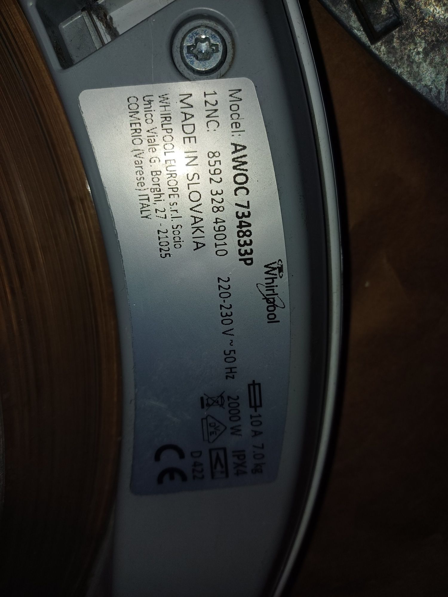 Szuflada na proszek do pralki Whirlpool AWOC 734833P