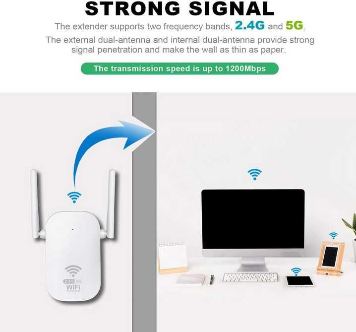 Wzmacniacz Sygnału Wi-Fi  2,4/5 GHz - Network Exdender