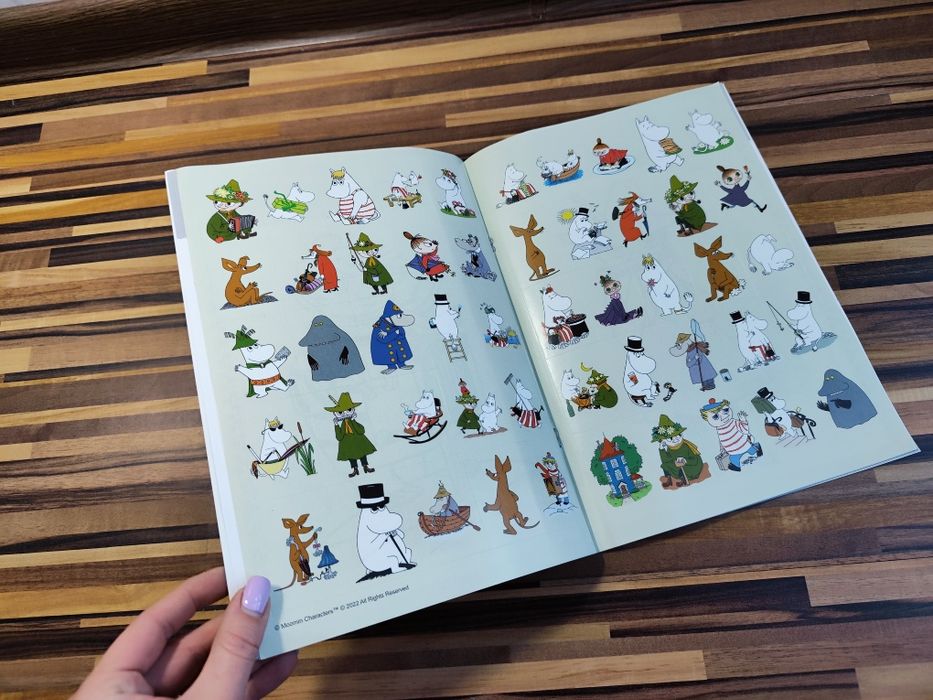 Muminki koloruj i naklejaj kolorowanka z naklejkami