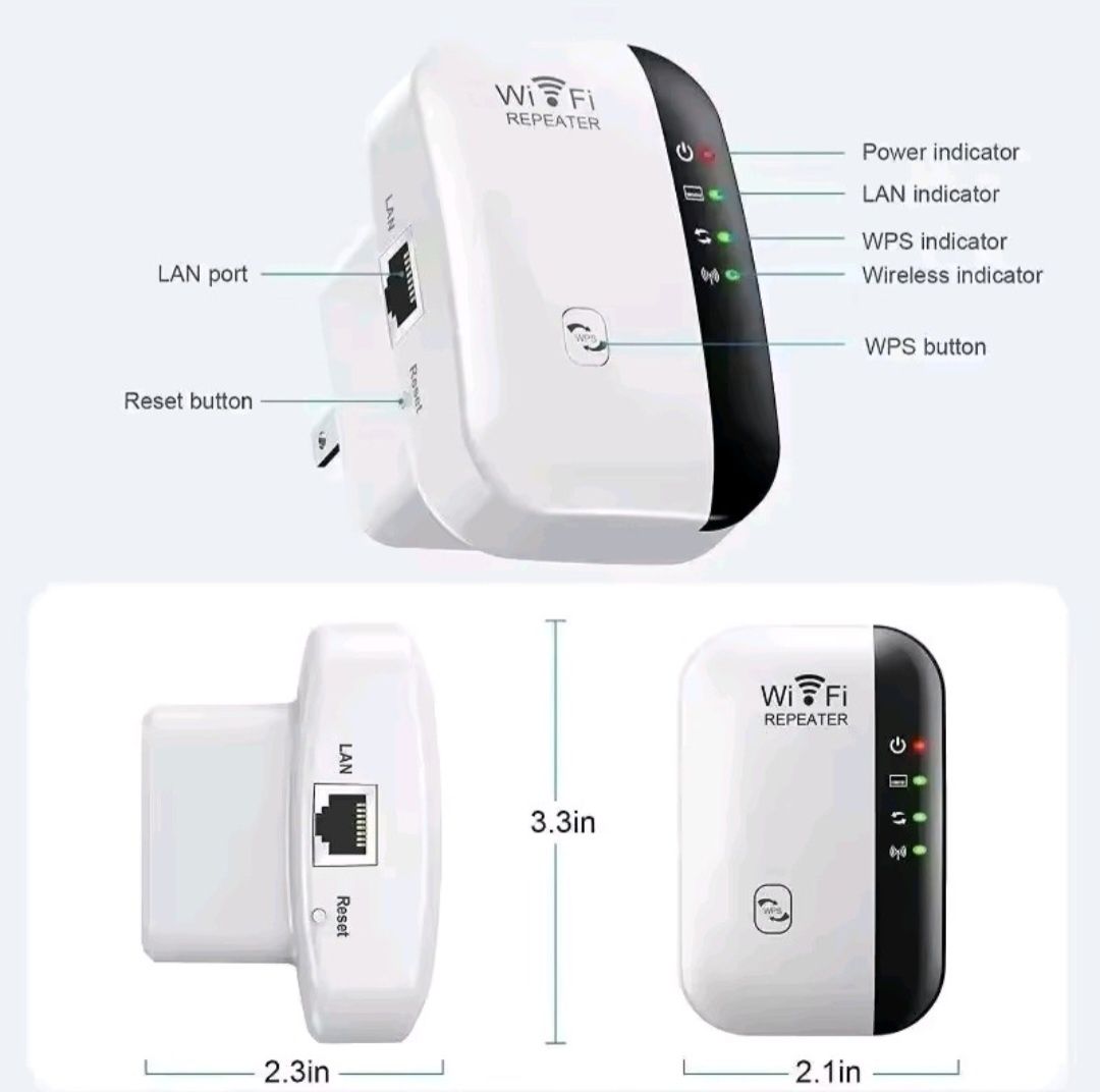 Wzmacniacz Wi-Fi 300Mb/s Repeater BIAŁY