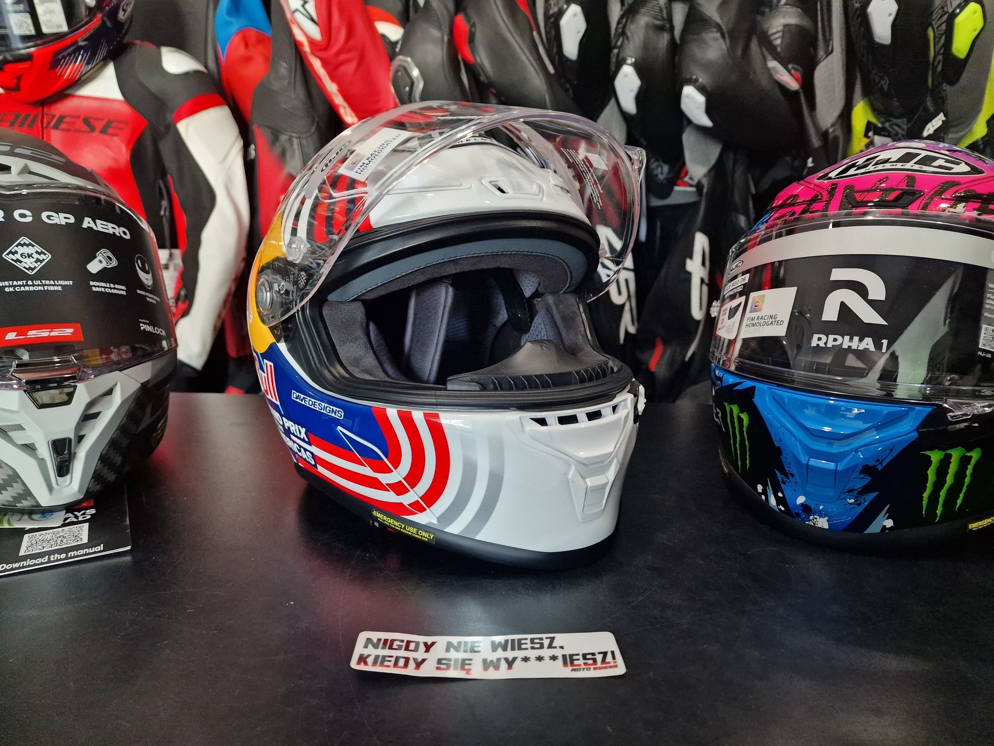 MotoSzafa KASK HJC RPHA 1 RED BULL austin GP !gratis!