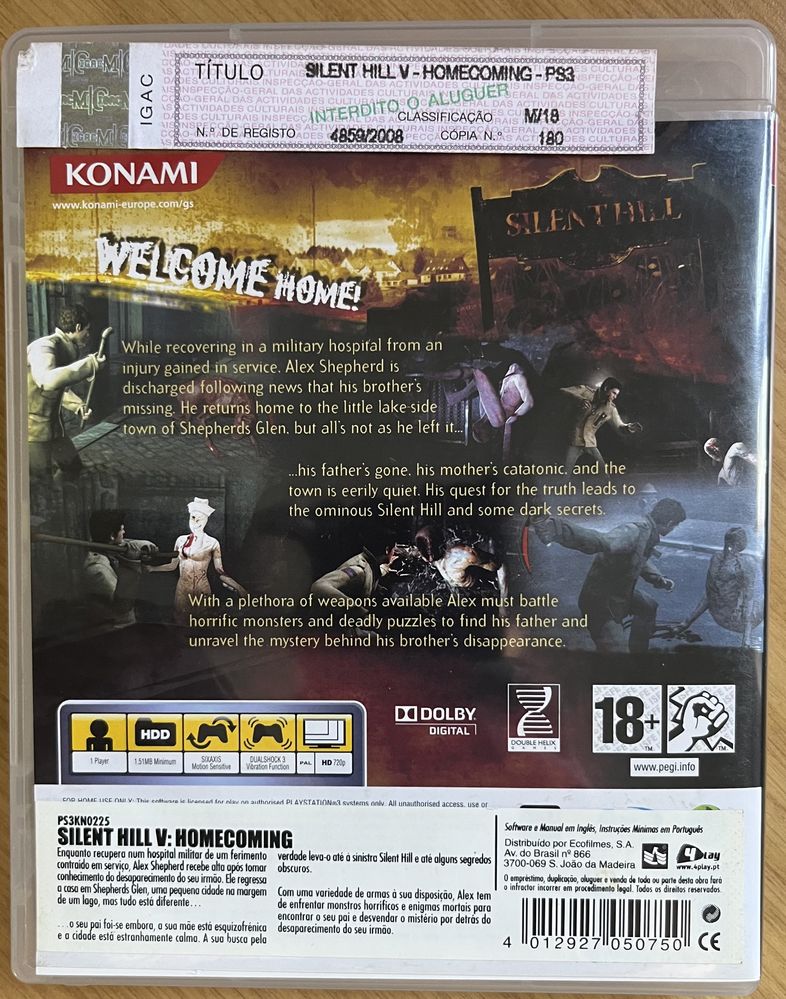 Silent hill home coming ps3 em excelente estado