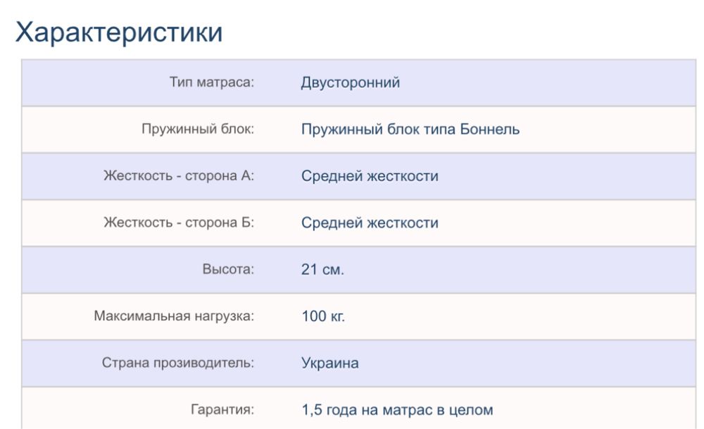 Двусторонний матрас Ларго 3. 200х90 см