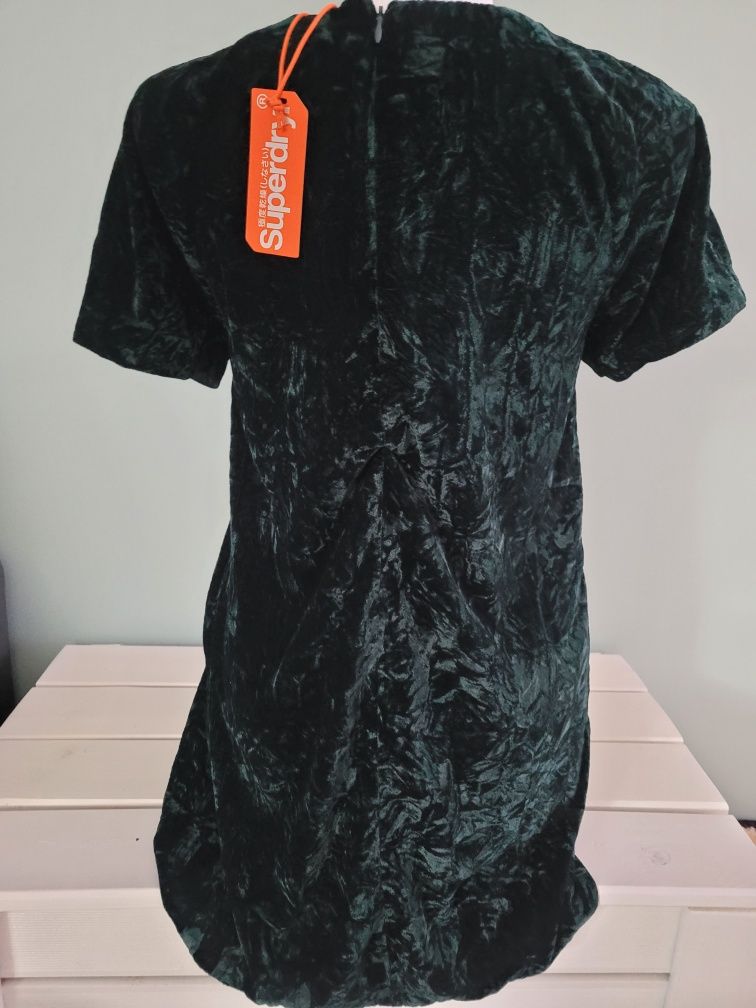 Superdry nowa aksamitna sukienka r.36