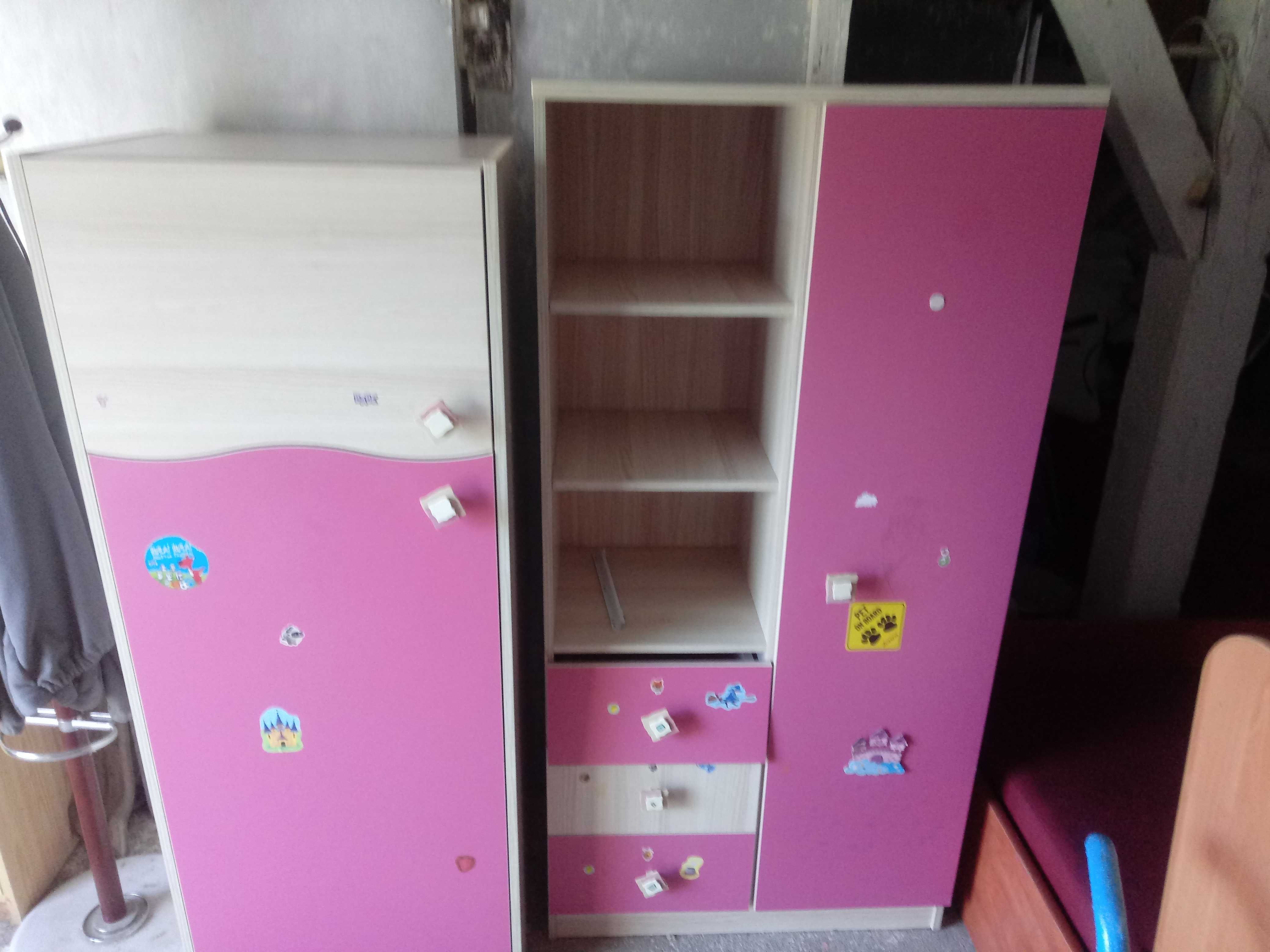 meble-szafa  + komoda dla dziewczynki-stan db