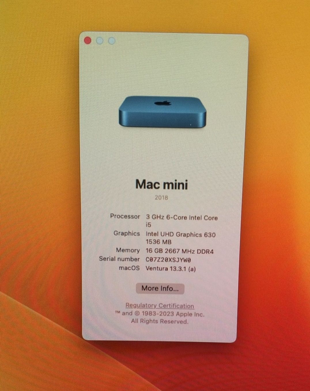 Apple Mac mini Late 2018 a1993 (i5/16/256) Space Grey