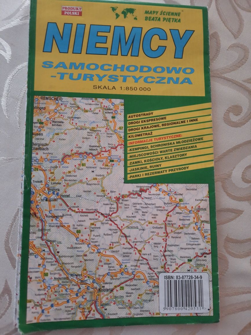 Mapa samochodowo- turystyczna Niemcy