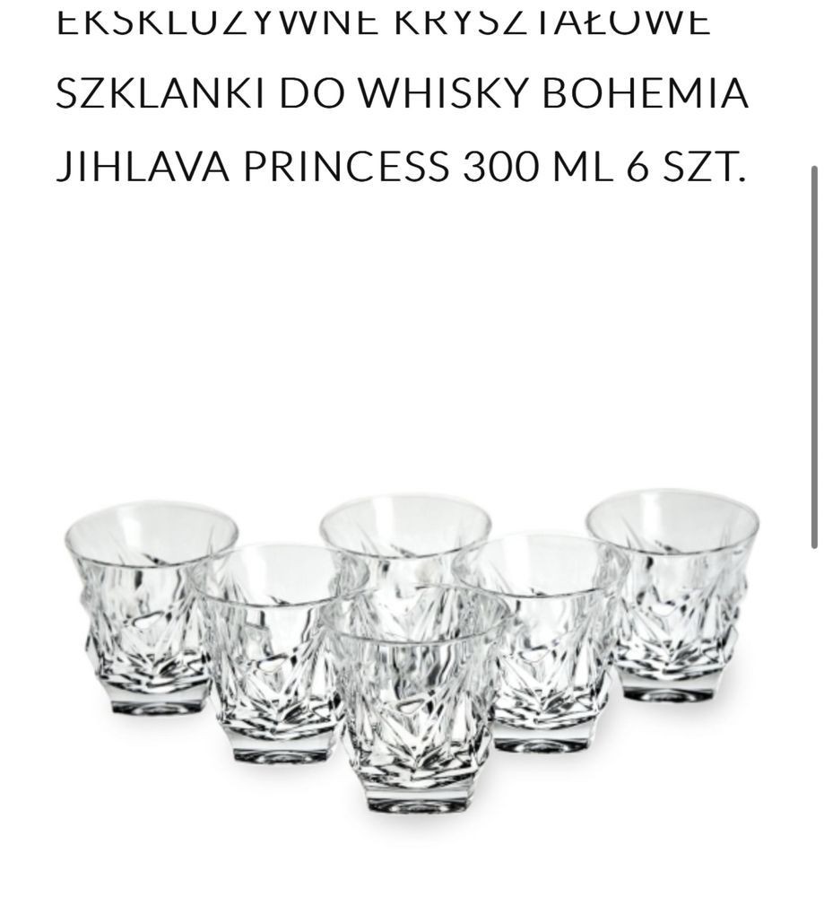 szklanki i karafka Bohemia Crystal JIHLAVA 800 300ml kryształy whisky