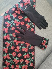 Szalik i rękawiczki z motywem kwiatowym
