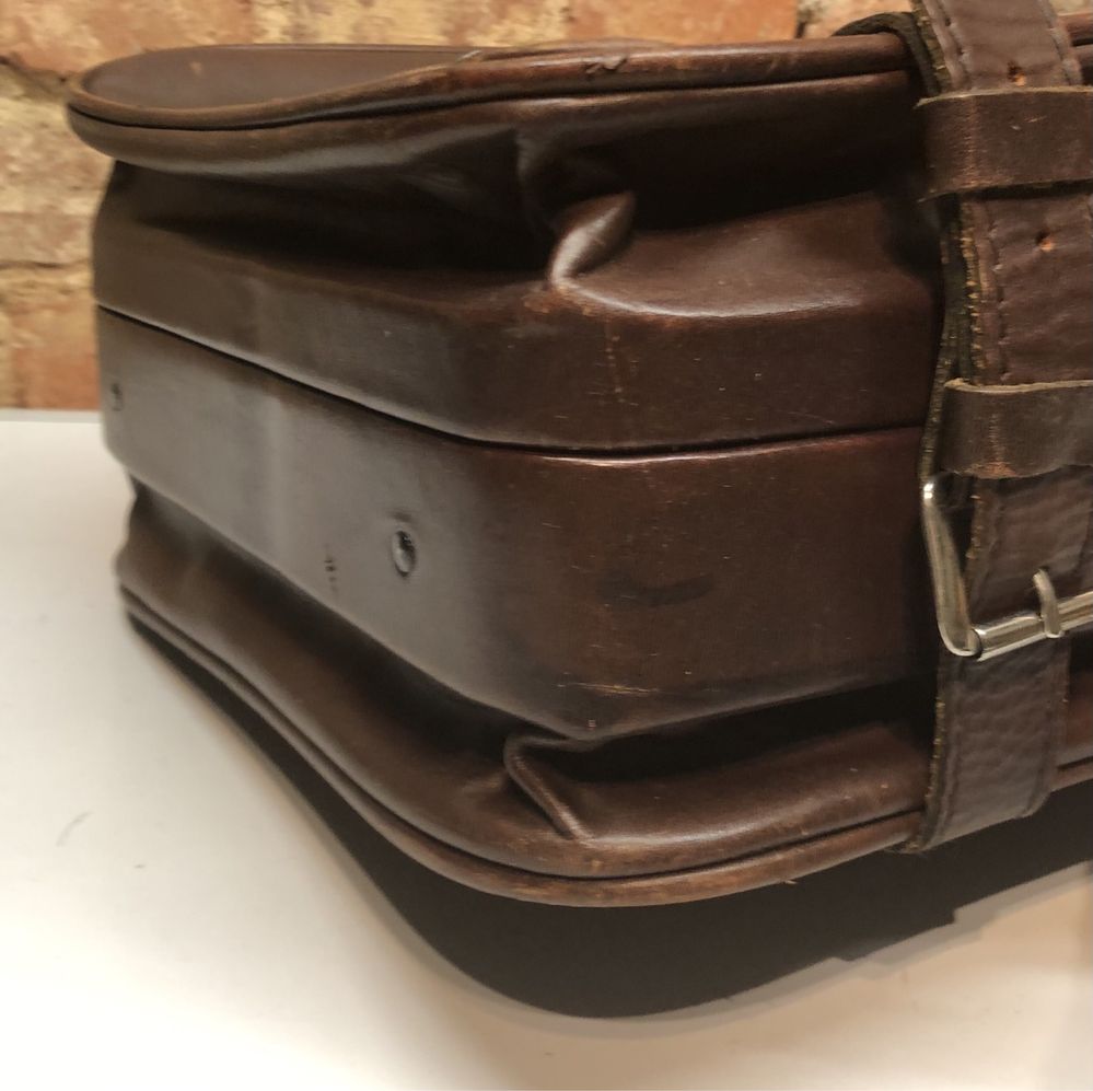 Oryginalna zgrabna RETRO walizka podróżna ze skóry naturalnej VINTAGE