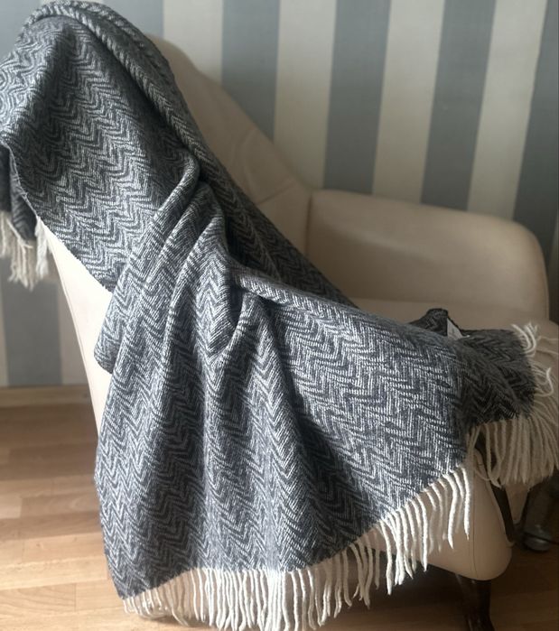 Теплый шерстяной плед 100% шерсть