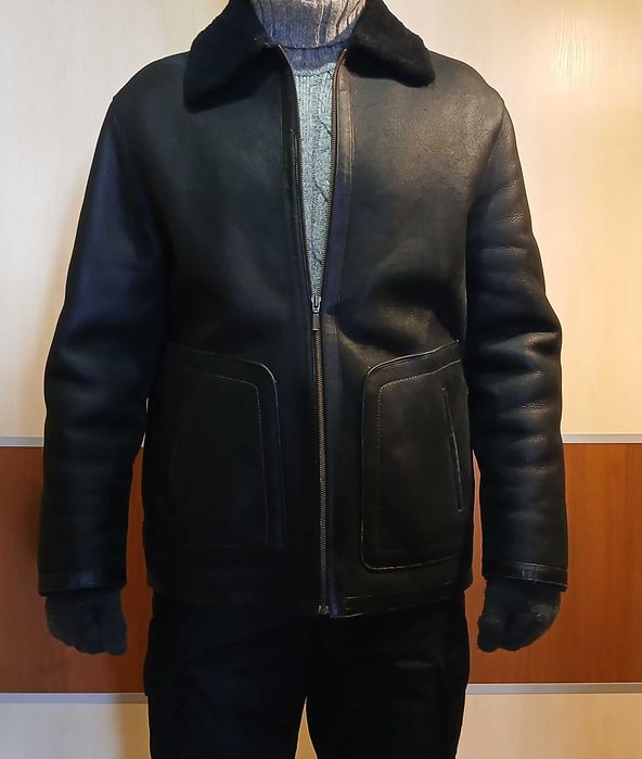 Мужская зимняя кожаная куртка