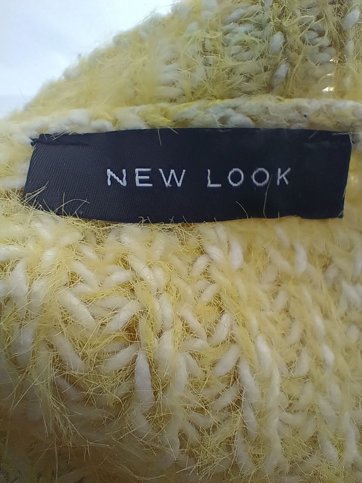 Ciepły, gruby żółty, cytrynowy, żółty sweter damski, New Look L