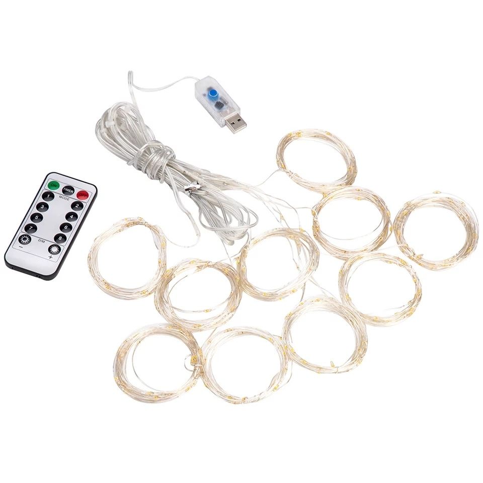 Kurtyna świetlna LED pilot USB, 3 metry