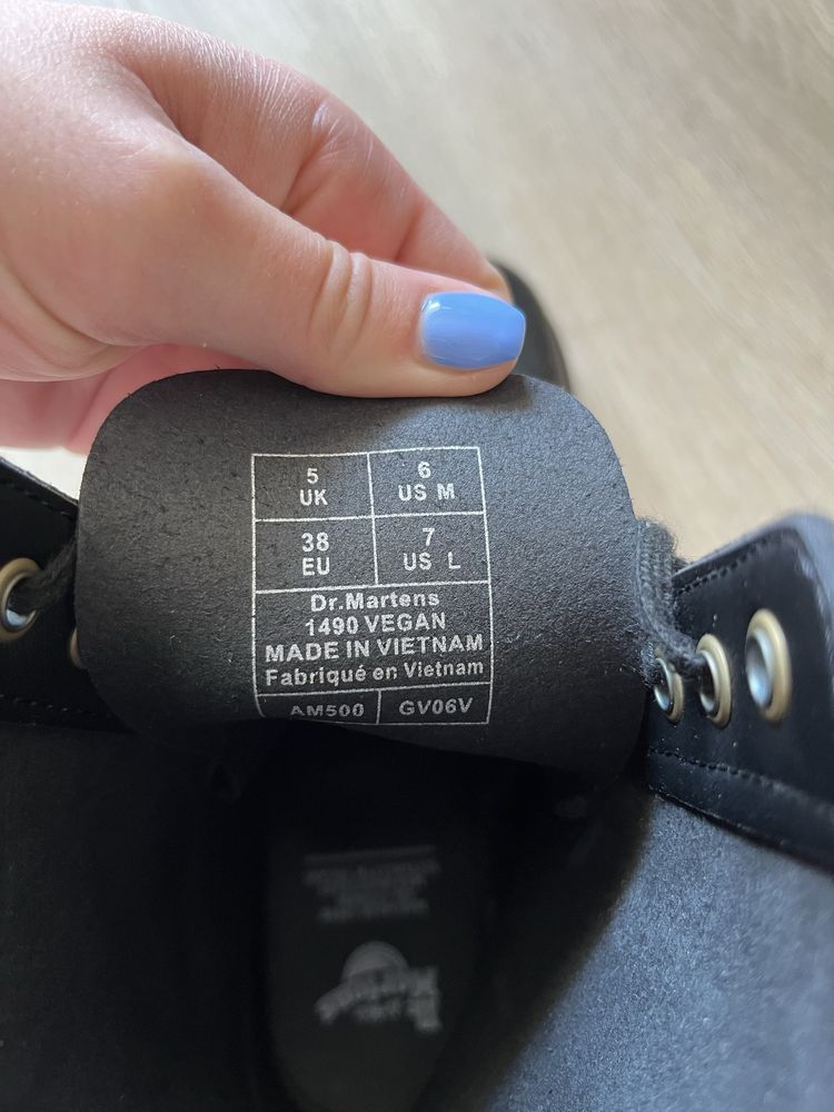 Oryginalne glany Dr. Martens martensy z ekoskóry czarne