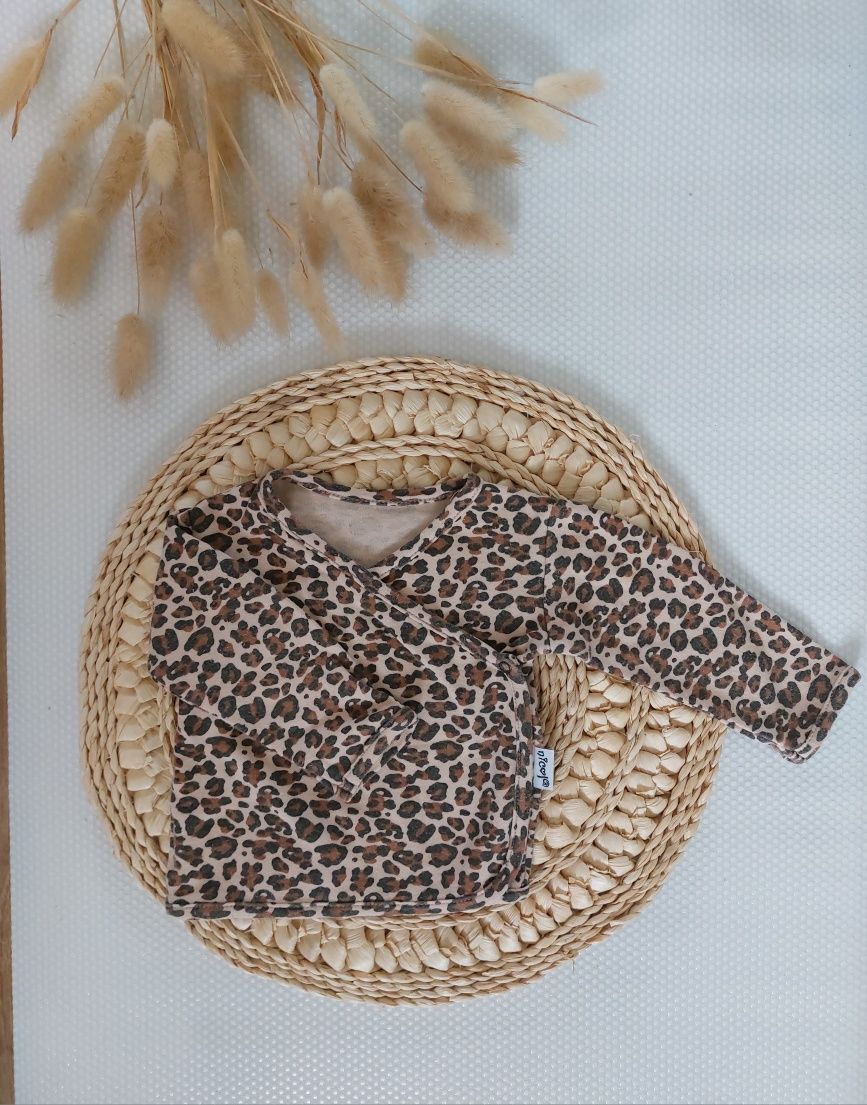 Zestaw w panterkę - kaftanik + legginsy  r. 68