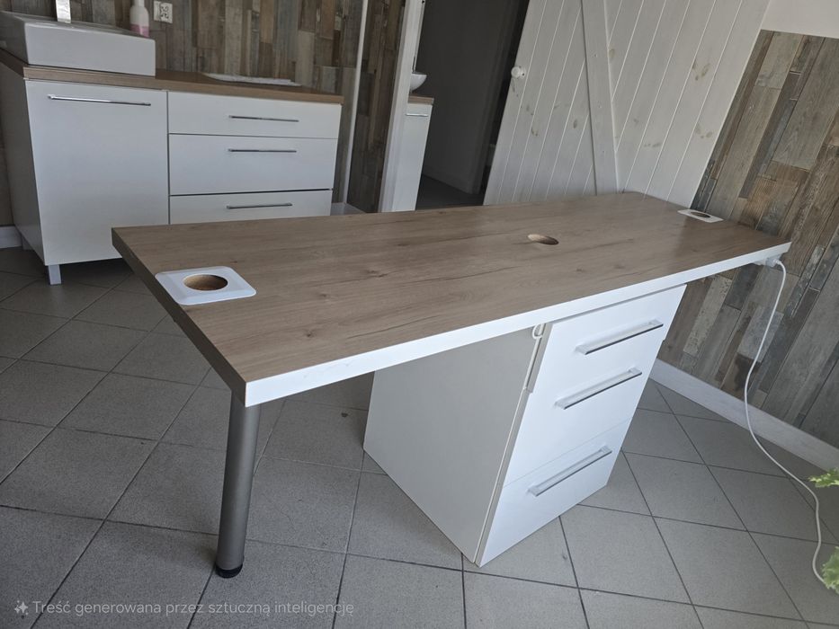 Biurko 2-stanowiskowe 200 × 60 × 76 cm  — stan bardzo dobry