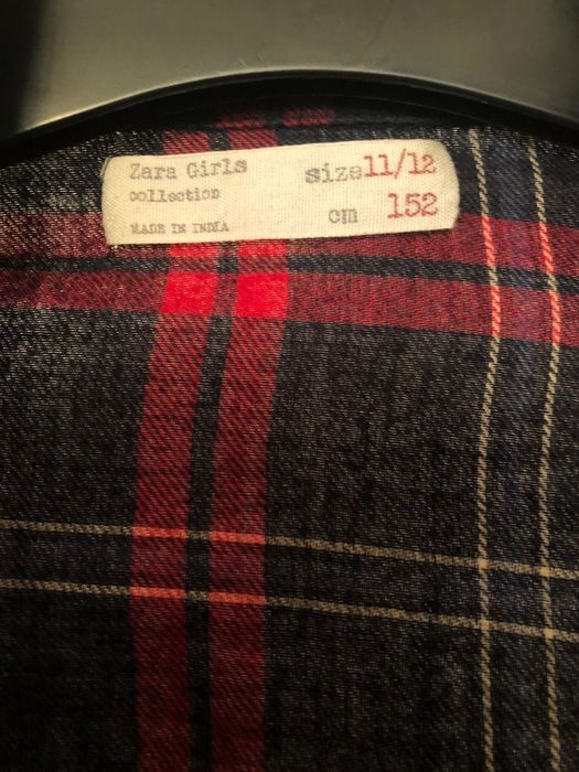 Camisa xadrez Zara T 11-12 anos