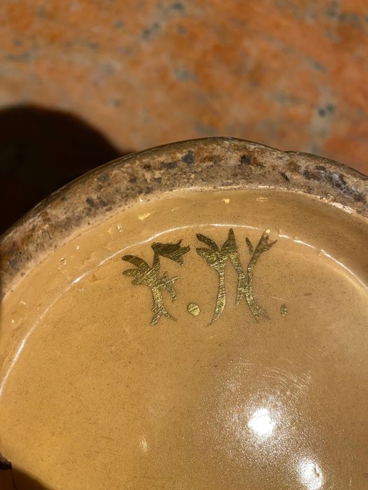 Pote Pipa Séc XIX Caldas da Rainha assinado 24,5 cm