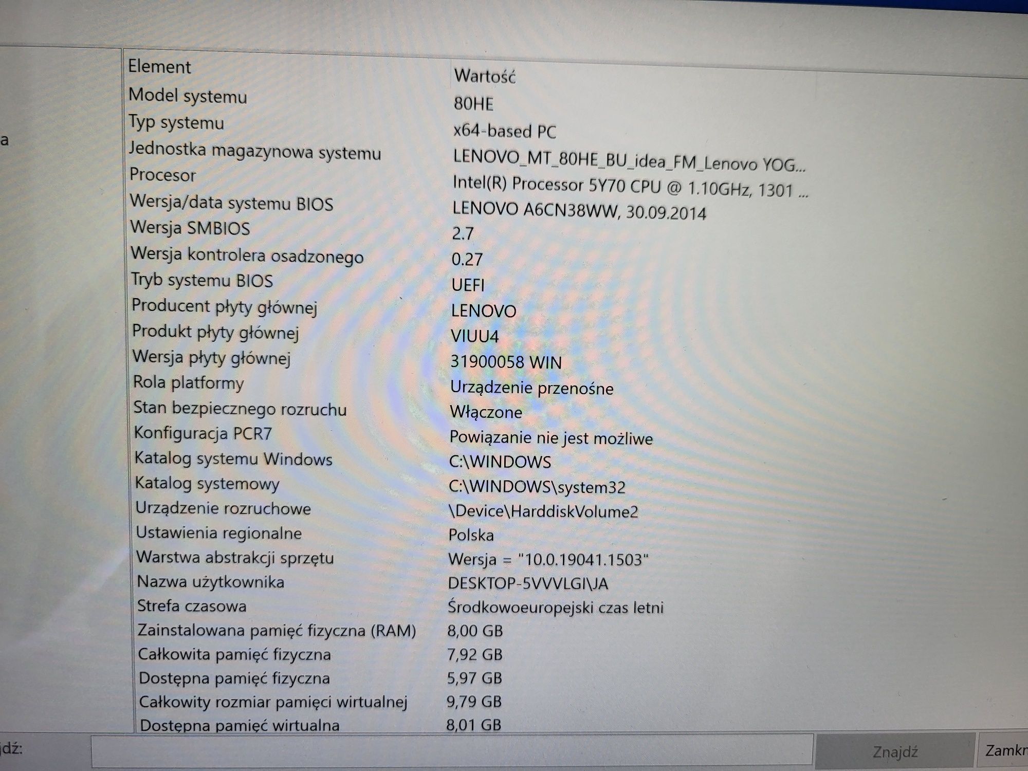 Laptop Lenovo yoga 3 pro 1370 na czesci