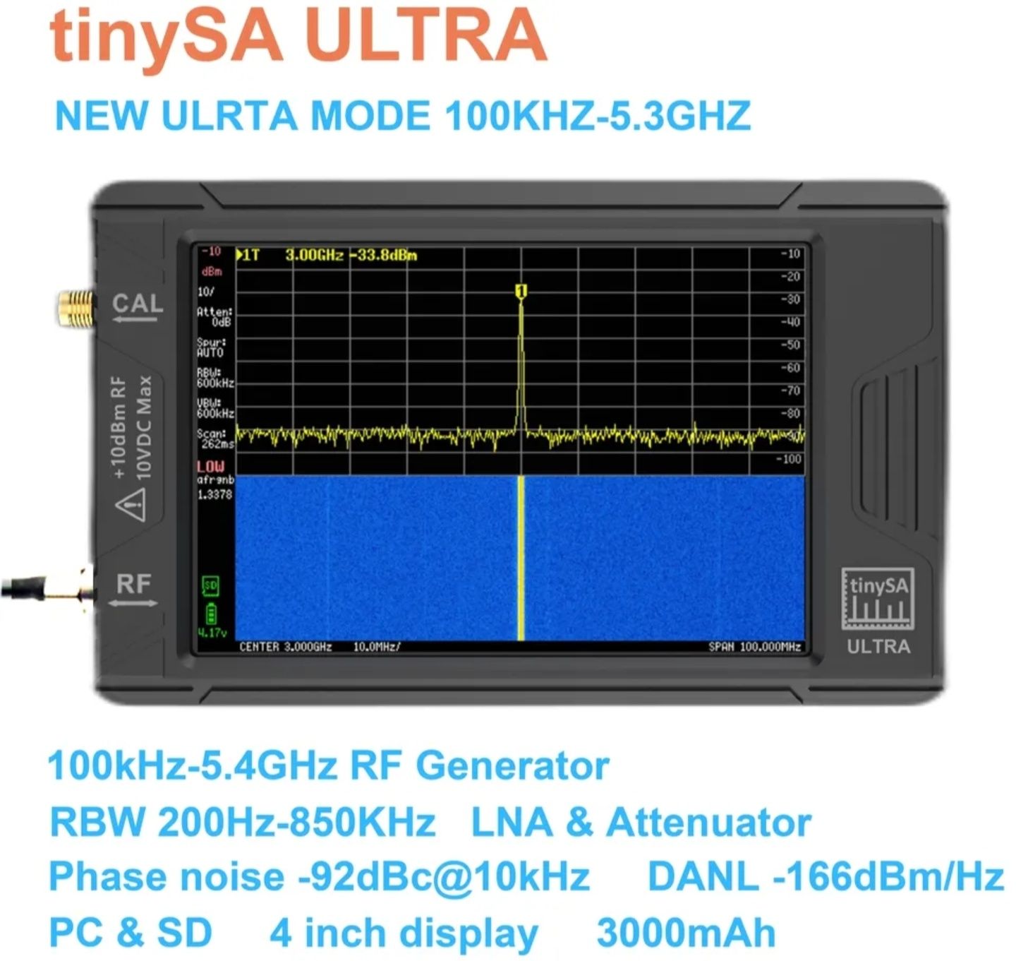 Анализатор спектра TinySA Ultra (SD 32Gb) zs405, zs406, zs407