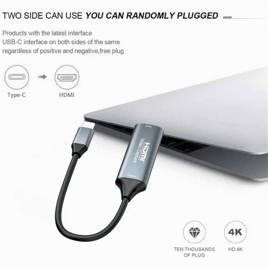 Карта видеозахвата hdmi/type-c для windows, android, macos